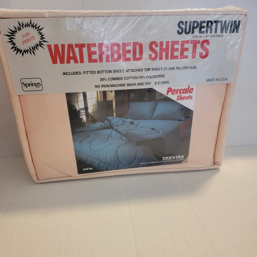 Trevira Supertwin Percale Waterbed Sheets 48x84